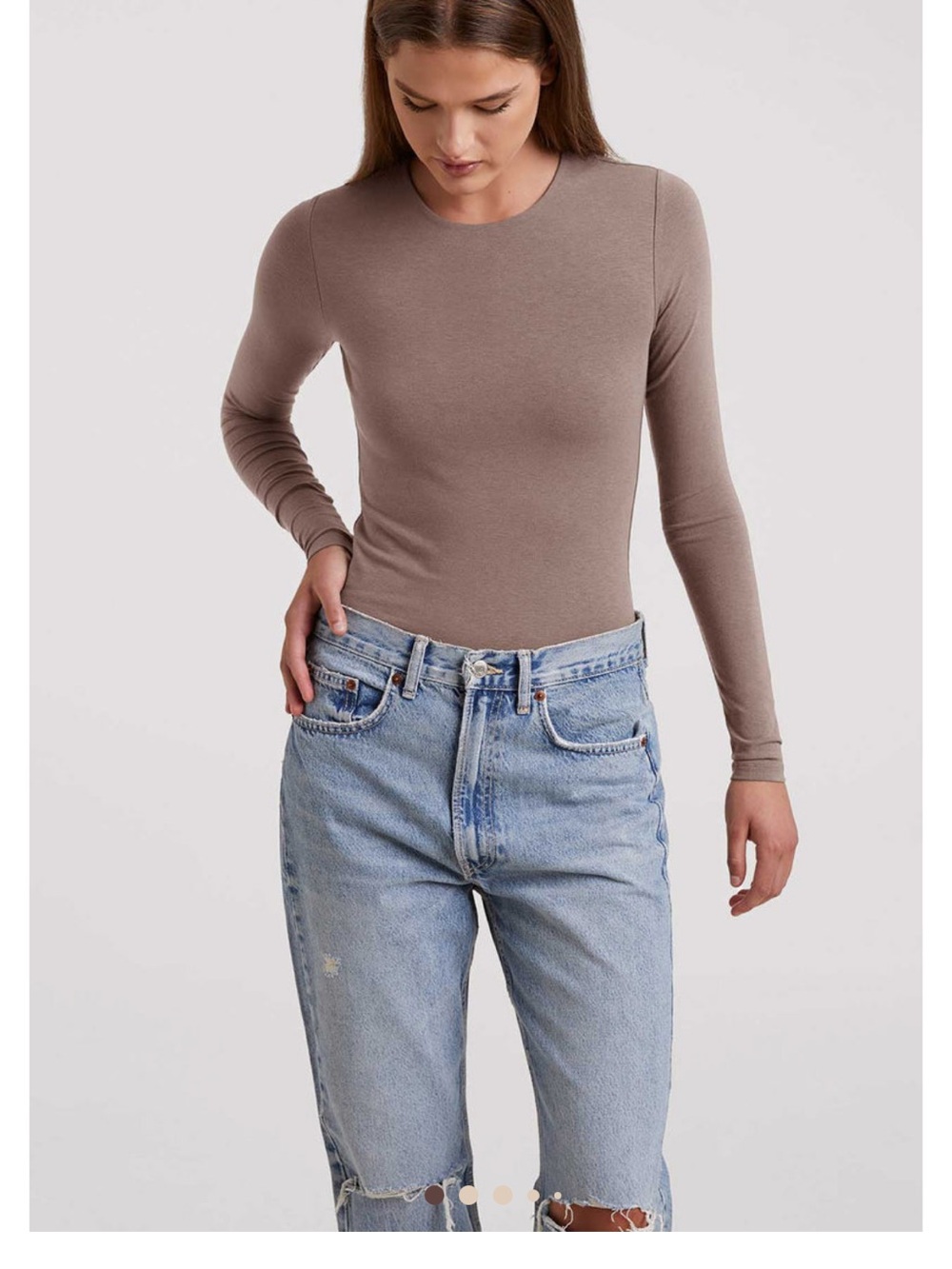 nuuds Long-Sleeve Crew Neck Bodysuit